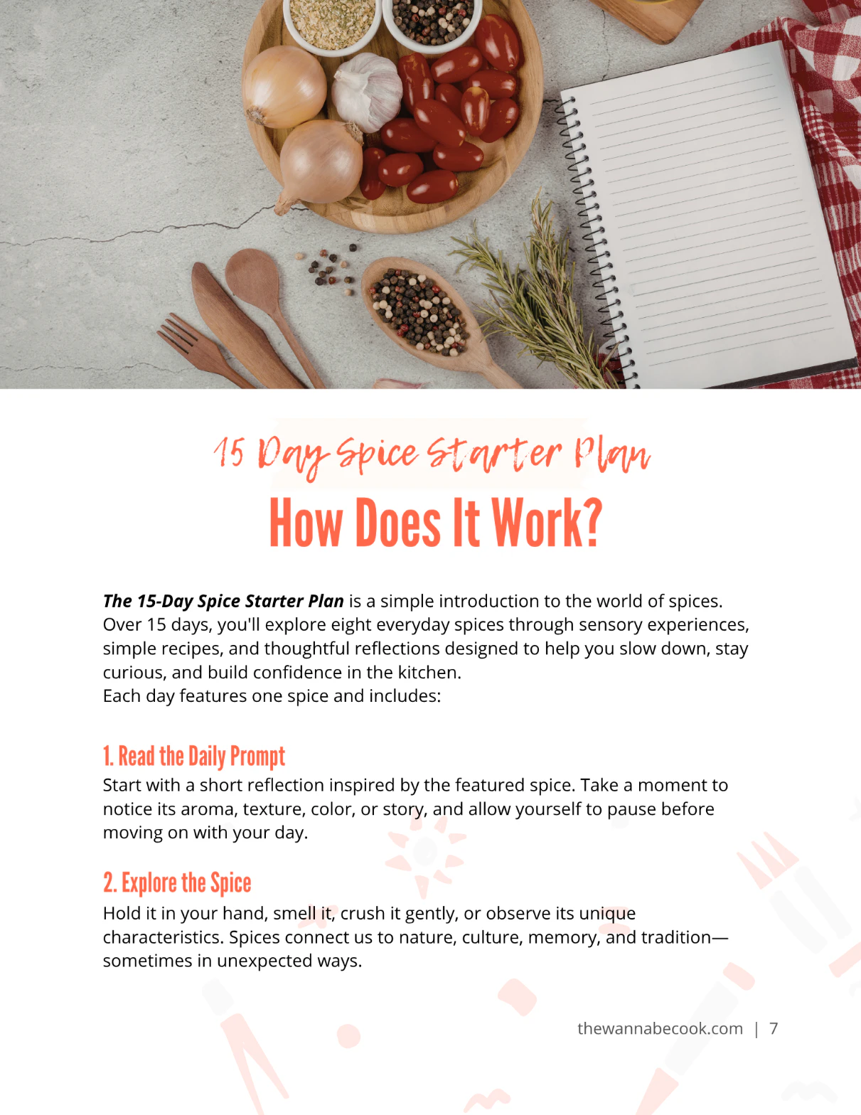15 Day Spice Starter Challenge page explaining how the challenge works