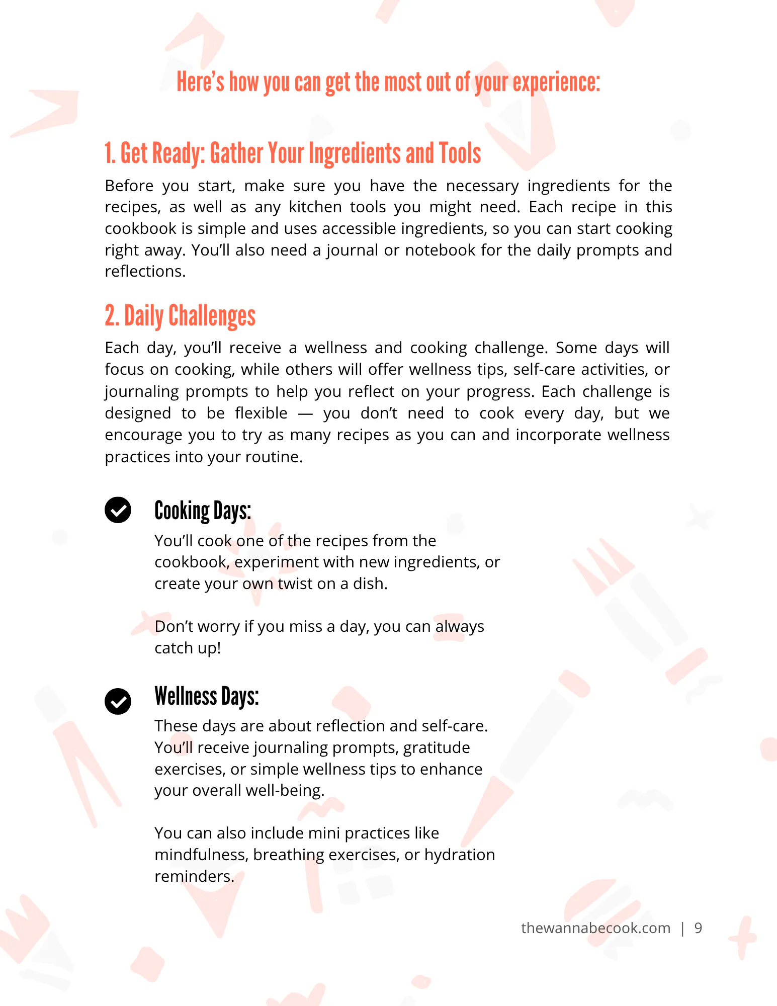 15 Day Spice Starter Challenge page explaining how to prepare for the experience