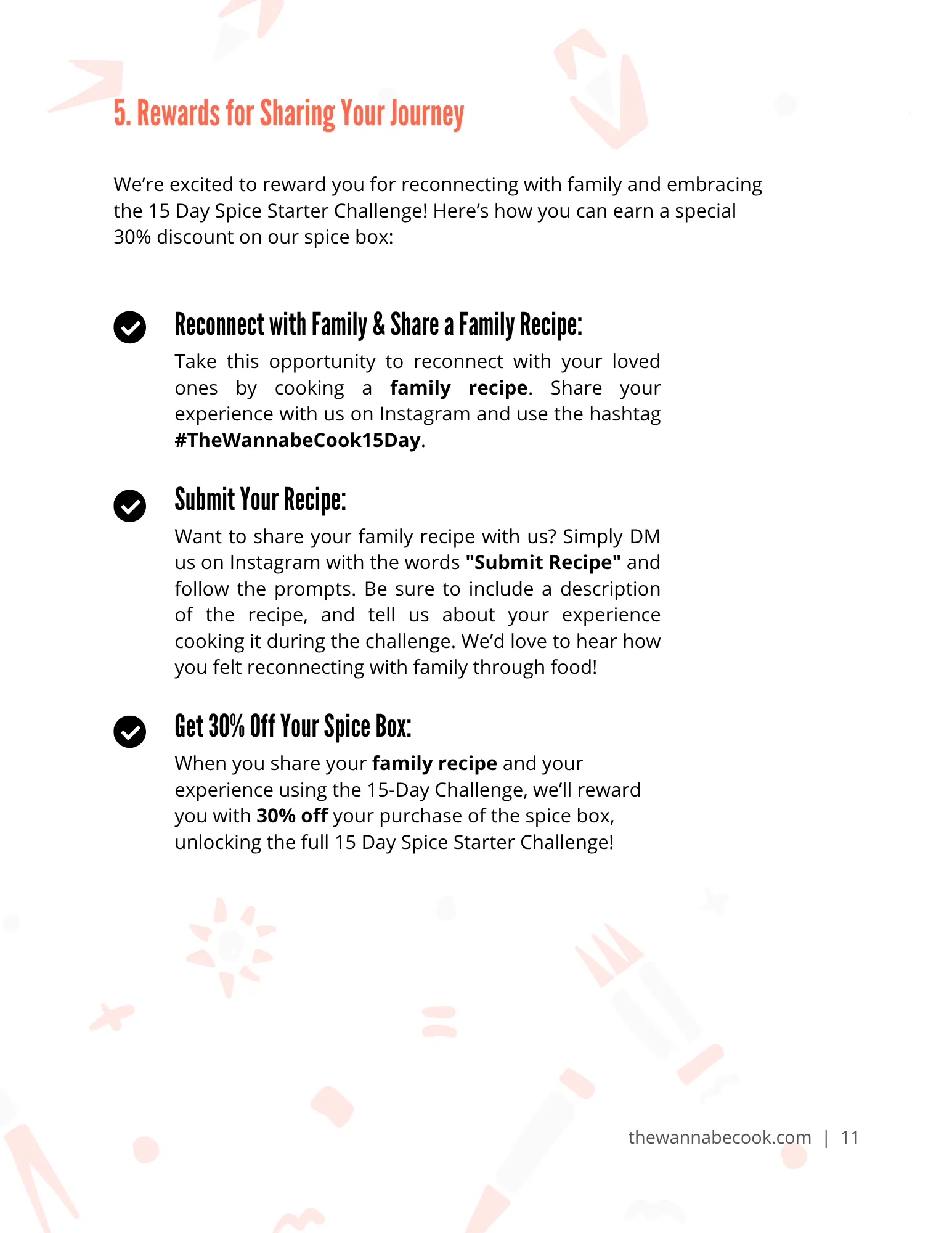 Interior preview page from the 15 Day Spice Starter Challenge