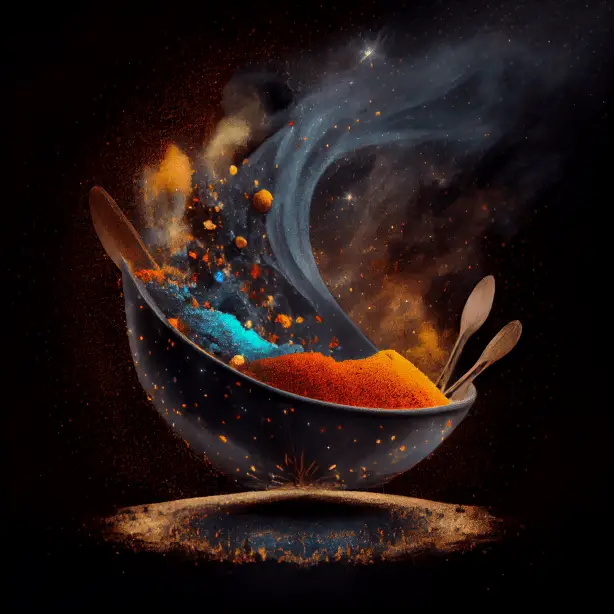 powdered spice food art