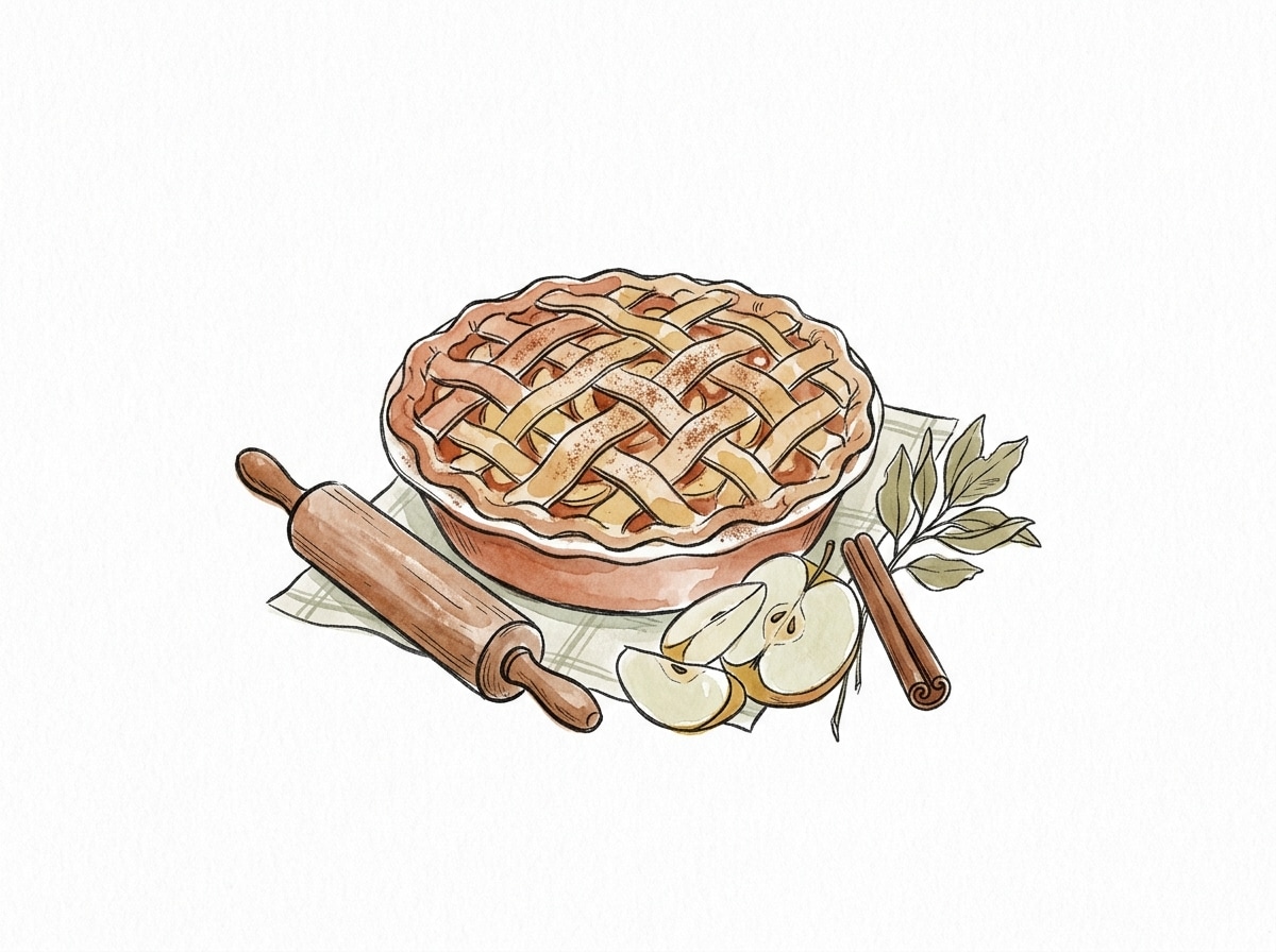 Baking — hand-drawn cooking illustration