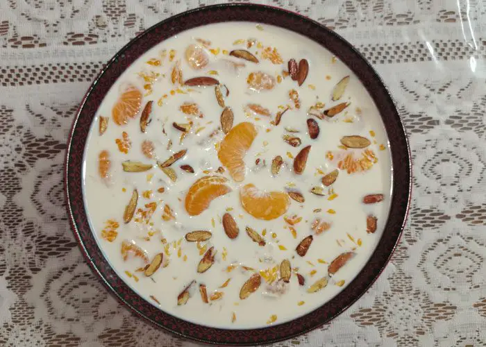 Orange Rice Pudding (Kheer Komola)