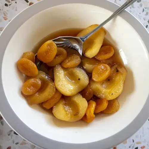 Spiced Poached Pears and Apricots